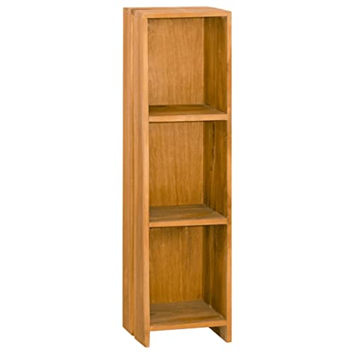 vidaXL Solid Teak Wood Bookshelf – Retro Style Freestanding 2-Shelf