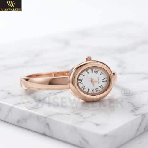 Image of WISEWALKER Women & Girls Premium Quality Oval Dial Bangle Bracelet Watch for Ladies Wrist Watch | Casual | Formal | Traveling | Party Watch for Women