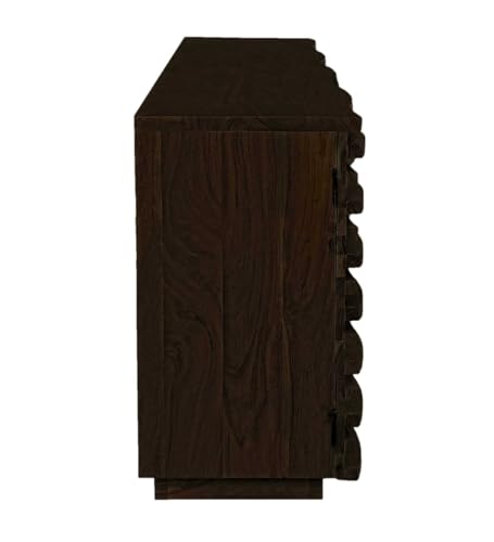 Image of The Attic Artic Sideboard, Multipurpose Cabinet for Kitchen and Living Room Storage, Crockery Storage, Solid Acacia Wood, Walnut Matte Finish