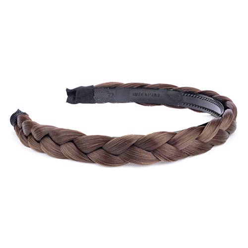 Gledola Braided Headband With Teeth Braids Hairband With Tooth Synthetic Hair Band Plaited Hairband For Women (Chestnut) - Image 3