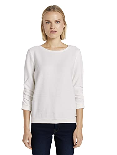 TOM TAILOR Denim Damen Sweatshirt mit Raffarm