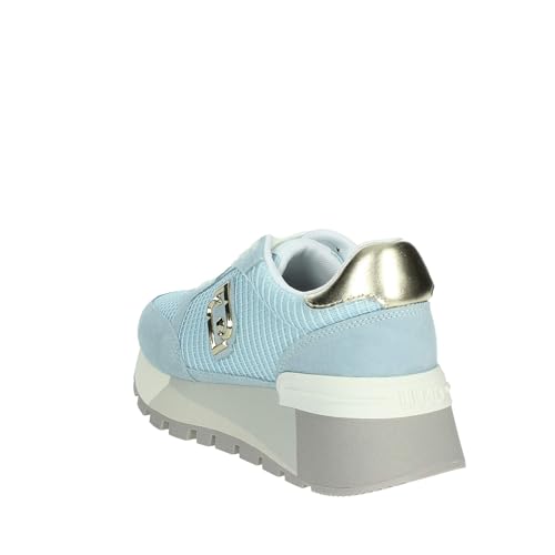 LIU JO BA5049 Amazing Portofino baskets de luxe en nubuck bleu avec talon compensé élégant - 2