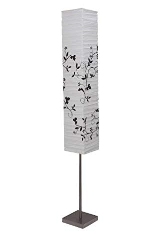 Lámpara de pie moderna Brilliant Nerva gris y blanca E14 4