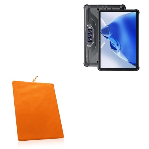 BoxWave Case Compatible with Oukitel RT7 5G - Velvet Pouch, Soft Velour Fabric Bag Sleeve with Drawstring - Bold Orange