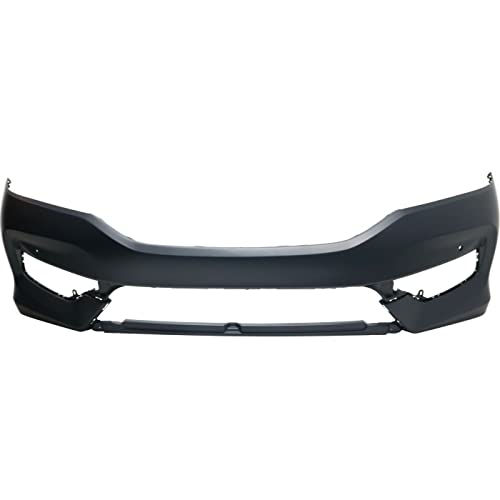 MBI AUTO - Primered, Front Bumper Cover Fascia for 2016 2017 Honda Accord Touring Sedan W/Park 16 17, HO1000303