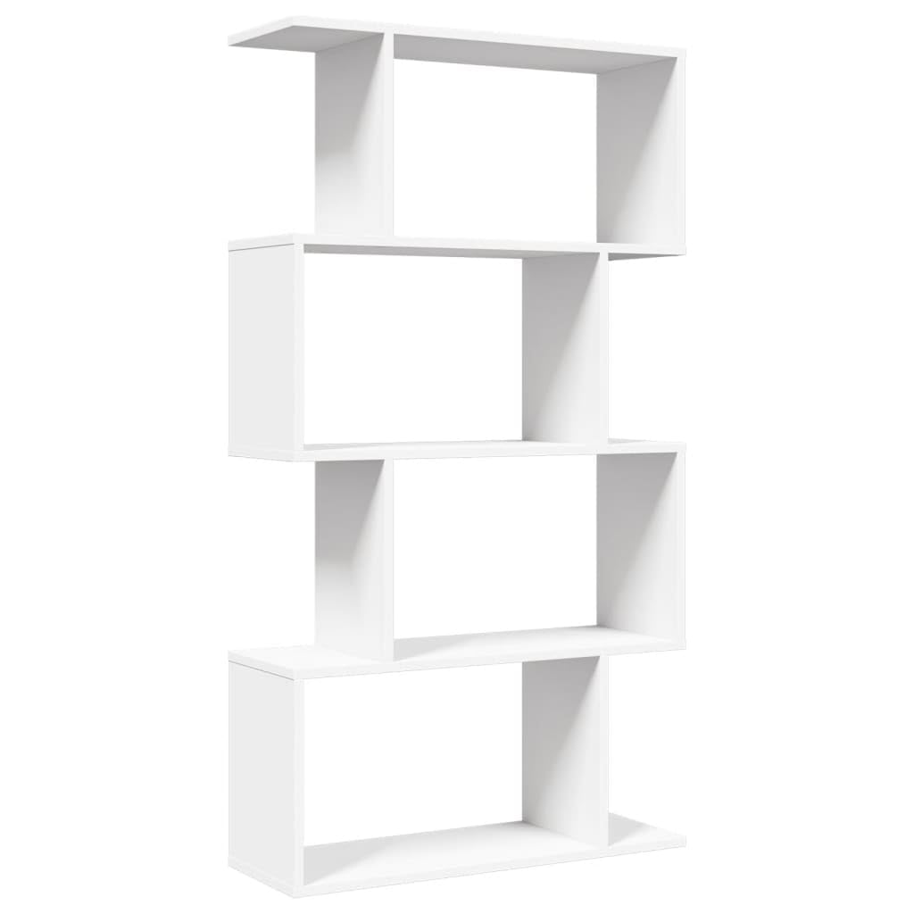 Scaffale divisorio a 4 ripiani, in legno, 70 x 24 x 129 cm, colore: bianco