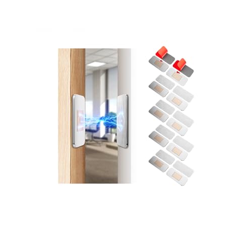 10 Pack Magnetic Cabinet Door Catch, Ultra Thin Cabinet Door Magnets, Adhesive Drawer Magnets to Stay Closed, Stainless Steel Cabinet Latch Easy to Install with Double Sided Tape, Thickness 0.08in