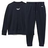 [TENTIAL] BAKUNE ウォーム クルーネック 上下セット 一般医療機器 疲労回復 血行促進 バクネ リカバリーウェア 疲労回復パジャマ 裏起毛 秋冬 ルームウェア 部屋着 健康 ユニセックス 男女兼用 ネイビー L