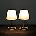 Produktbild Elegante Tischleuchte 2er Set Metall Stoff Schirm Weiß H:33cm Nachttisch Lampe Schlafzimmer Wohnzimmer