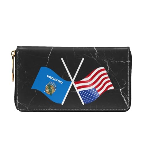 American And Oklahoma Flag Wallet Card Bag3