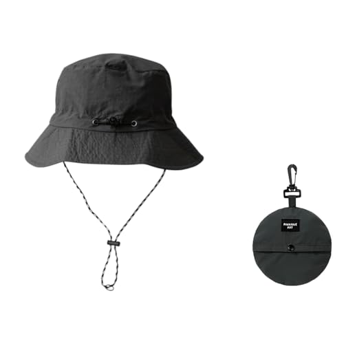 CATOR Bob Homme Femme Chapeau,Femme Bob Chapeau de Pluie imperméable,avec Mentonnier Réglable pour Outdoor,Chapeau Souple de Soleil Anti-UV UPF50+, d'été Pliable pour Homme Randonnée, Voyage