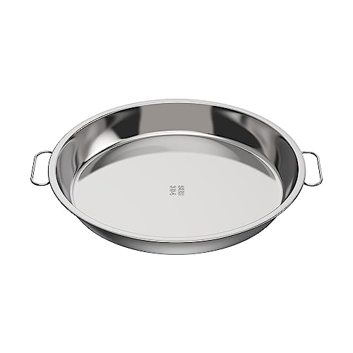 Image of SafBbcue 13 inch BBQ Smoking Drip Pan for Big Green Egg Grilling Accessory, Also for Kettle Charcoal Grills Pizza Cake Baking Tray, for Gourmet BBQ System Accessory, Stainless Steel Round