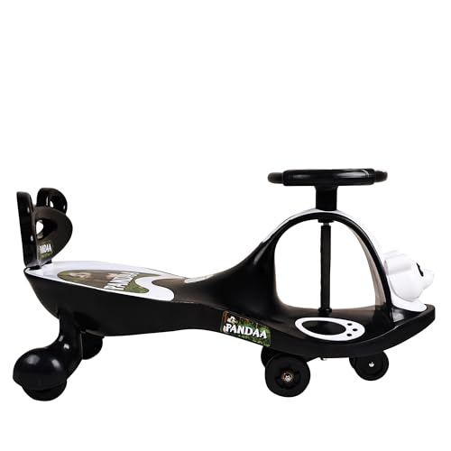 Image of Santoz Baby Panda Face Magic Car | Ride on Baby Car | Kids Push car | Swing Car | Comfortable Seats with Streeing Light and Music and with Back Support Swing car | Kids Age 3+ (Panda Face Black)
