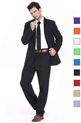 U LOOK UGLY TODAY Men's Party Suit Solid Color Prom Suit for Themed Party Events Clubbing Jacket with Tie Pants2