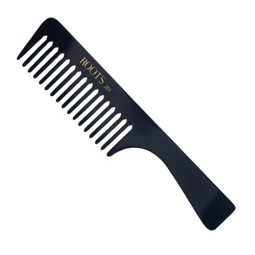 ROOTS - Professional Hair Cutting Wide Tooth Comb with Handle | Salon Grade - For Men & Women | Ideal for Sectioning & Colouring | Prevent Hair & Scalp Damage | Length - 8.1 Inch | Model No. 201