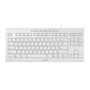 CHERRY Stream Keyboard TKL Wired USB Keyboard TenKeyLess Compact Version Without Number Pad. Super Silent Keystroke. Ideal for Office and Industrial Use. White