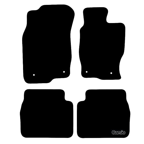 Image of Mazda 6 2008 to 2013 (4 Clips) Car Mats UK-Made Tailored Fit Carpet Floor Mats Full Coverage Compatible Accessory Black Trim