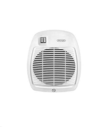 Foto di De'Longhi HVA 0220 Termoventilatore verticale, Silenzioso e leggero, 2 Livelli di Potenza, Stanze Fino a 60 m³, Protezione Antigoccia, Doppio isolamento, Piccole Dimensioni, Maniglia Integrata, Bianco