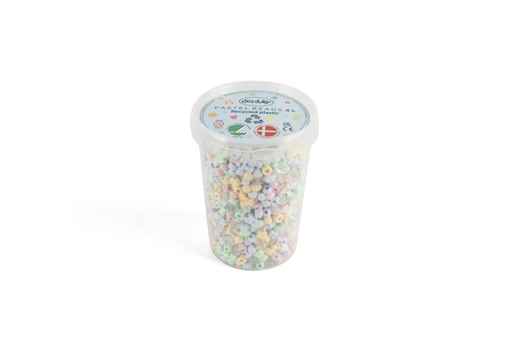 Dantoy Perline XL pastello riciclato - 1580 pezzi - giocattolo ecologico