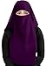 Muslim Women's Multi Colored Niqab 1/2/3 Layer Formal Wear Georgette Burka Dress (Purple, 3 Layer)