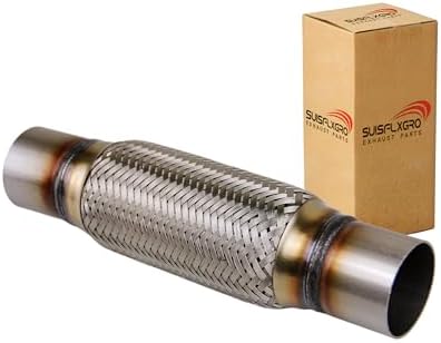 Exhaust Flex Pipe Universal Type 100% Stainless Steel For Heavy Duty and Cars (1 PC, 2.25X8X12)