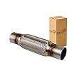 SUISFLXGRO Exhaust Flex Pipe Universal Type 100% Stainless Steel For Heavy Duty and Cars (45-57) (1 PC, 2.25X8X12)