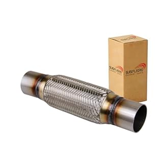 SUISFLXGRO Exhaust Flex Pipe Universal Type 100% Stainless Steel For Heavy Duty and Cars (45-57) (1 PC, 2.25X8X12)