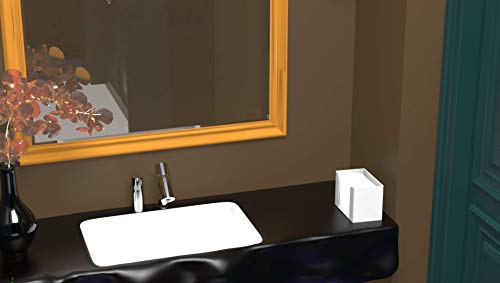 Cq acrylic Countertop Paper Towel Dispenser,Folded Paper Towel Holder,White Guest Towel Napkin Holder, Suitable for Z-fold, C-fold or Multi-Fold Paper Towels,Pack of 1