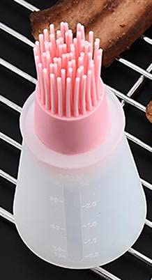 Oil Bottle Brush with Lid Silicone Basting Brush Oil Dispenser Brush Grill Baking Cooking Tool Barbecue Brush Kitchen Gadgets