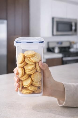 Image of LocknLock Airtight Food Storage Containers 1.2 Litre (Pack of 3) | BPA Free Plastic Kitchen Storage Dabba Set | Leakproof 4 Side Lock | Stackable Square Fridge Organizer | Transparent