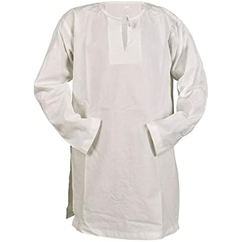 HanzhuoLG Boy's Medieval Renaissance Shirt Vintage Long Sleeve Robes Cosplay Costume Robe (Without Accessories) Beige 4XL Cover