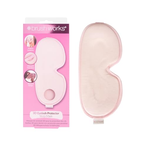 Brushworks 3D Eyelash Protector Sleep Mask Pressure-Free Eye Mask for Lash Extensions Full Blackout Adjustable Strap Travel-Friendly Soft & Comfortable Nighttime Mask for Restful Sleep