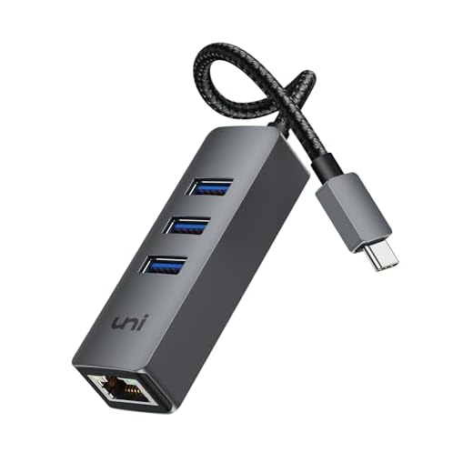 USB C to Ethernet Adapter, uni USB-C Hub with RJ45 Gigabit, [Thunderbolt 3/4 Compatible] USB 3.0 Multiport Hub for MacBook Pro/Air, iMac, iPad Pro, Surface Pro 7, Chromebook, XPS 17/15/13, and More