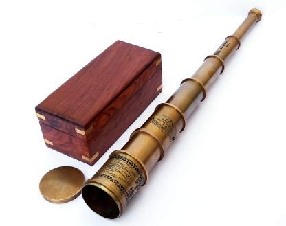 AGLOW Vintage Brass Telescope Victorian 1915 | Nautical | Antique | Functional | with Wooden Gift Box | 20 Inch Catadioptric Telescope (Manual Tracking)