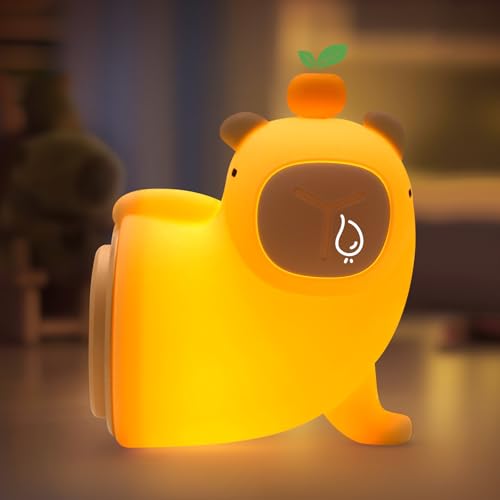 ICARER FAMILY Capybara Night Light, Silicone LED Animal Nursery Lamp, 30 Mins Timer Beside Lamp for Kids,Ideal Gift for Children,Boys,Girls