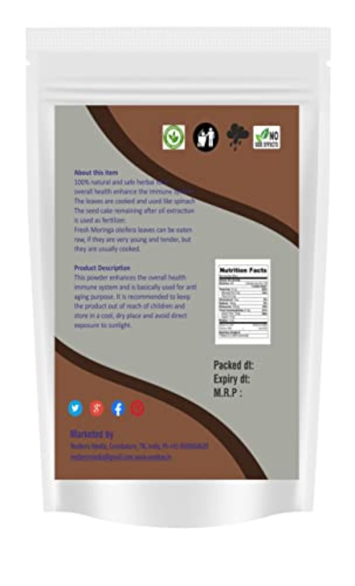 Yamkay Moringa Seed Powder, 100% Natural Health Rich