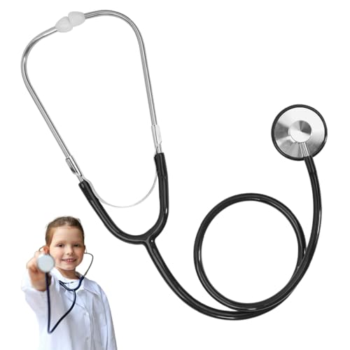 GNALIA Stéthoscope Acoustique Professionnel - Tête Plate Conception Médicale, Couleur Noire, Taille Standard, 1 Unité Pour Infirmiers Et Médecins