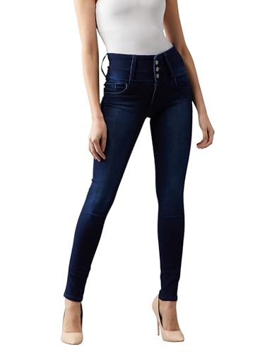 Image of Dolce Crudo Women's Skinny Fit High Rise Regular Length Stretchable High Waist Denim Jeans