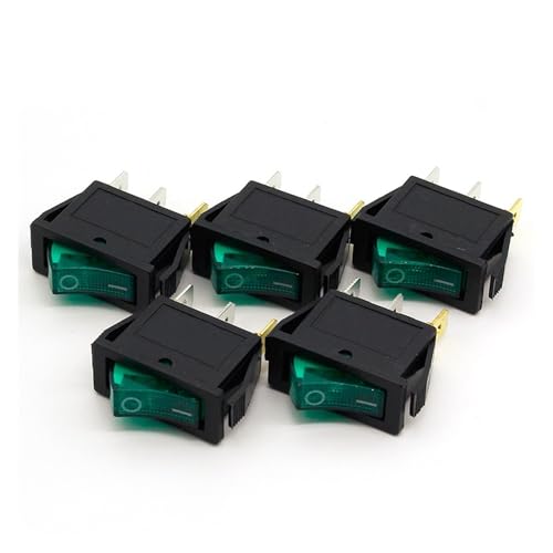 Interrupteur à bascule vert 12V 220V 3 broches SPST pour tableau de bord auto bateau