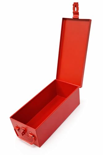 Image of JOWEL Stainless Steel Locker Safe Box /Jewel /Cash Peti /Storage Container Set (8 inch, 10 inch, 12 inch, Pack of 3, Color-coated) (Red)