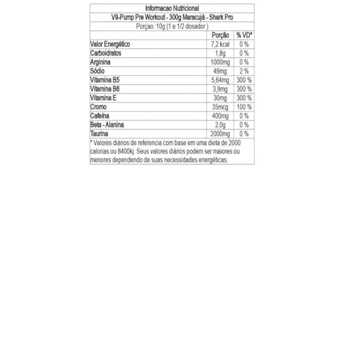 V9-Pump Pre Workout (300g), Maracujá