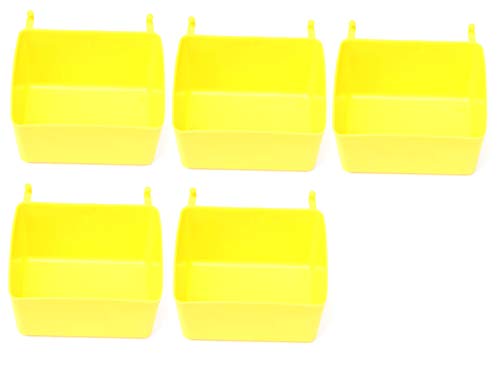 Small Plastic Pegboard Storage/Parts Bins - Multi-Pack - Red, Yellow, or Black (5, Yellow)