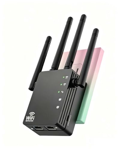 Image of WiFi Extender 1200Mbps, Long Range WiFi Booster up to 12880 Sq Ft, 105 Devices, WiFi Extender Signal Booster for Home, Easy Setup