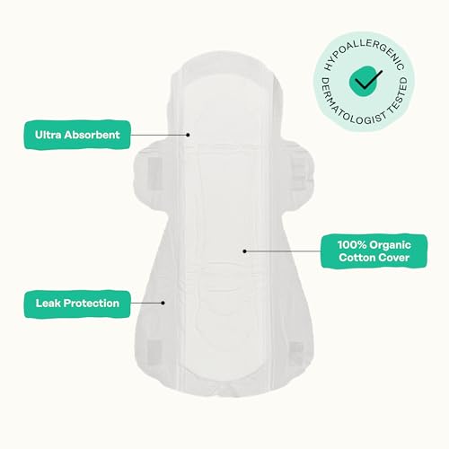 Image of The Honey Pot Company - 56ct - Herbal Sanitary Pads for Women - Heavy Flow w /Wings - Infused w /Essential Oils for Cooling Effect & Organic Cotton Cover - Feminine Care