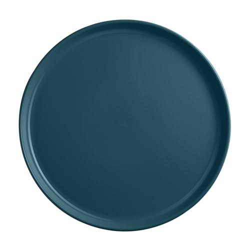 Emile Henry Made in France - Plato llano de cerámica para uso diario, 28 cm, llama azul y crema