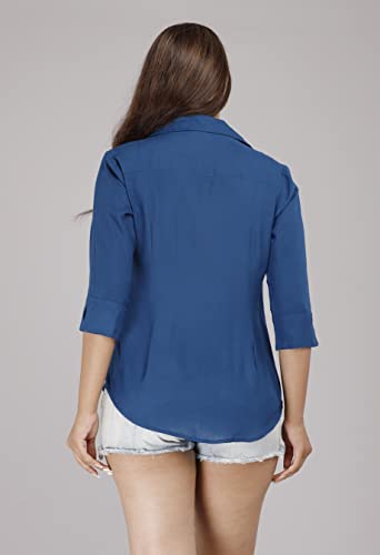 Image of Women Solid Shirt for Office & Casual wear | 3 /4th Sleeves Spread Collar