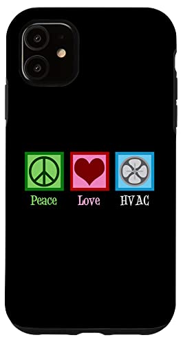 iPhone 12 mini Peace Love HVAC Heating Air Conditioning Company Case