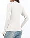 Jeqeocafy Women's Knitted Rib Mock Neck Long Sleeve Tshirt Fall Fashion Basic Thermal Underwear Tops Winter Clothes 2025 White