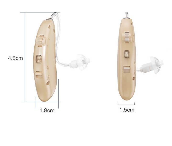 Image of Wireless Hearing AID Rechargeable Ear Hearing Machine for upto 65% Hearing Loss /Bionic Ear Sound Amplifier for Old Age RED & BLUE