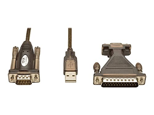 Image of TRIPP LITE USB to RS232 Serial Adapter Cable USB-A to DB25 DB9 M /M 5-Feet (U209-005-DB25)
